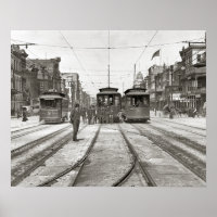 Nieuwe tram in New Orleans, 1907. Oude foto