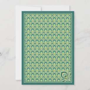 Nieuwe uitnodiging Peacock (Blauwgroen groen)
