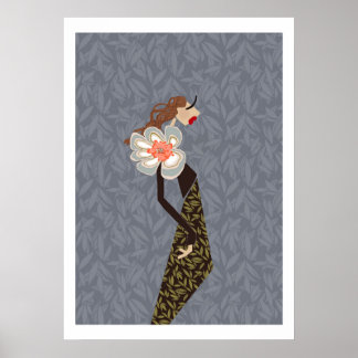 Nieuwe Uitzicht Elegante Bloem Glamour Mode Kunst Poster