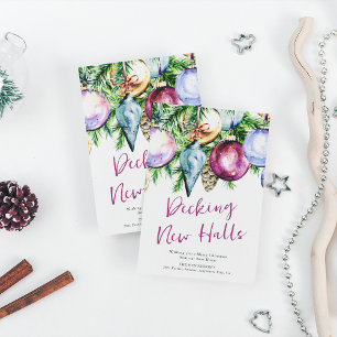 Nieuwe uren vallen Festive Baubles New Home Feestdagenkaart