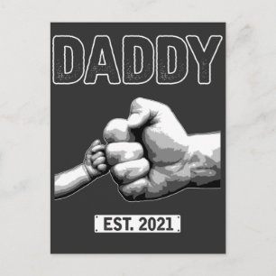 Nieuwe vader 2021 Papa Fist Bump Son and Father Briefkaart