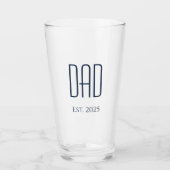 Nieuwe vader Modern Papa Simple Blue Typografie Glas (Voorkant)
