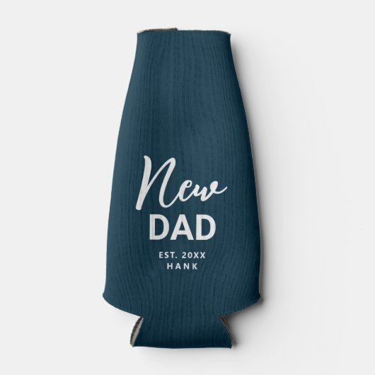 Nieuwe vader Modern Vast Gepersonaliseerd Flesjeskoeler (Voorkant)