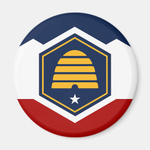 Nieuwe vlag van de staat Utah Magneet