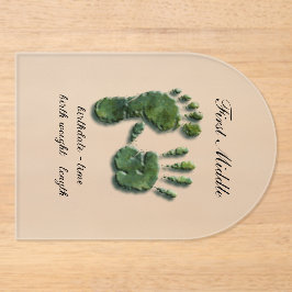 Nieuwe voetafdruk van een babyhand acryl uitnodigingen