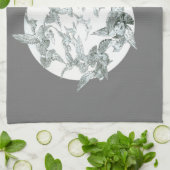 nieuwe vogelstand met volle maan theedoek (Gevouwen)