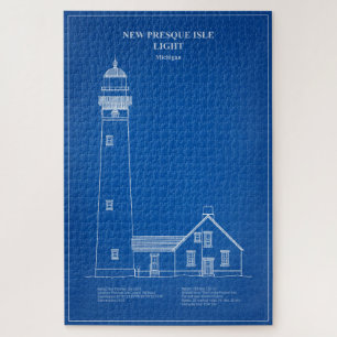 Nieuwe vuurtoren op Presque Isle - Michigan - AD Legpuzzel
