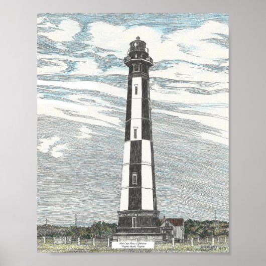Nieuwe vuurtoren van Cape Henry Poster (Voorkant)