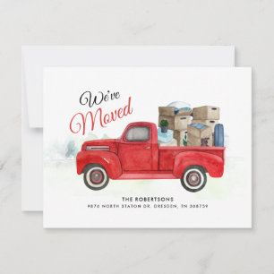Nieuwe Waterverf Red Truck bewegende aankondiging