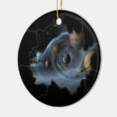 Nieuwe werelden keramisch ornament (Links)