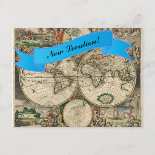 Nieuwe Wereldkaart locatie Briefkaart