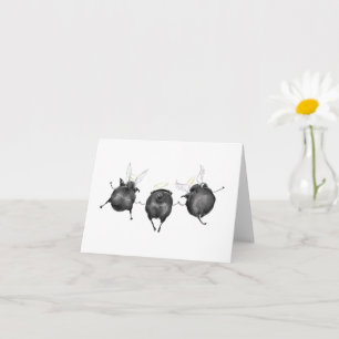 Nieuwe Wings zwarte Pug Angels sympathiekaart Kaart