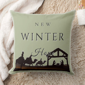 Nieuwe Winter Hope met Nativity Scene II Kussen