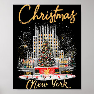 Nieuwe York Ny Kerst Meisjesreis Matching Poster