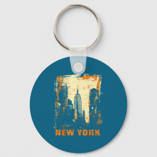 Nieuwe York Silhouet Punk Grunge Sleutelhanger