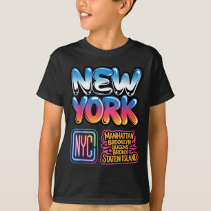 Nieuwe york stadssilhouet bronx queens manhattan s t-shirt