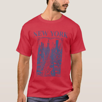 Nieuwe York Vintage meisje T-shirt