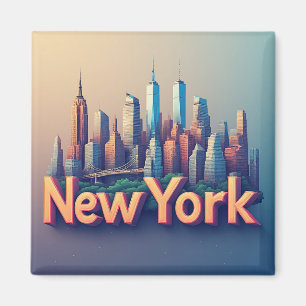 🗽 Nieuwe Yorkse Silhouet Reis Herinnering Magneet