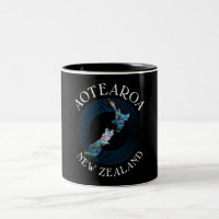 NIEUWE ZEELAND KAART PAUA Two-Tone COFFEE MOK