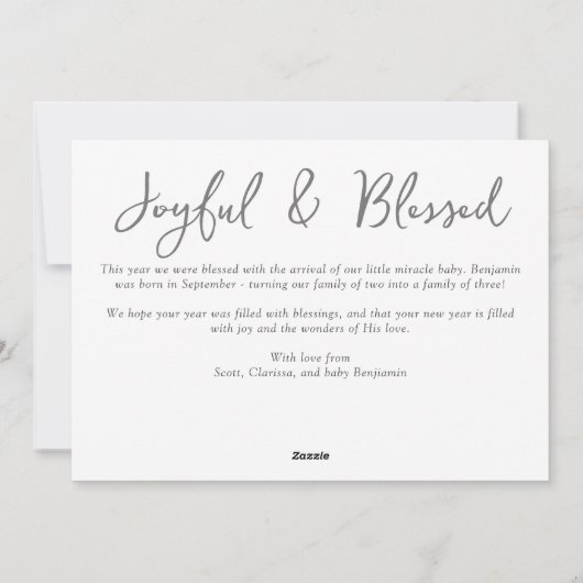 Nieuwe Zegen Vakantie Geboorte Aankondiging (Achterkant)