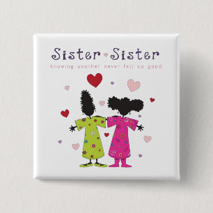 Nieuwe Zuster Zuster Knop Vierkante Button 5,1 Cm