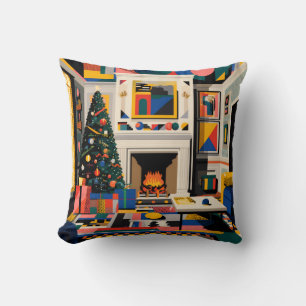 Nieuwegolf 1980s Pop Art Kerstmis Kussen