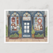 Nieuwejaars Vintage Klok Winkel Watercolor Briefkaart (Voorkant)