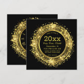 Nieuwejaarsavond Klok Glitter Confetti Kaart (Voorkant / Achterkant)