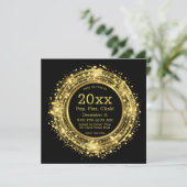 Nieuwejaarsavond Klok Glitter Confetti Kaart (Staand voorkant)