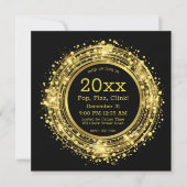 Nieuwejaarsavond Klok Glitter Confetti Kaart (Voorkant)