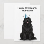 Nieuwfoundlander Hond Happy Birthday To Youuuuu Ka Kaart (Voorkant / Achterkant)