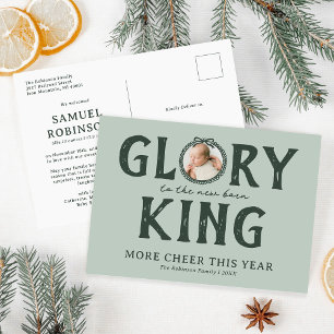 Nieuwgeboren Koning l Geboorteaankondiging Kerstmi Feestdagenkaart