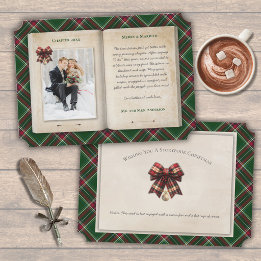 Nieuwgetrouwd Eerste Kerstmis Boek Thematische Fot Feestdagenkaart