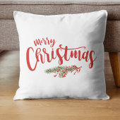 Nieuwgetrouwd Kerstdisfoto Dennengroen krans Kussen