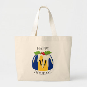 nieuwheid   Festive Pudding   BARBADOS FLAG Grote Tote Bag