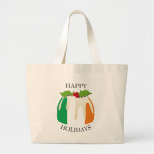 nieuwheid   Festive Pudding with   IERLAND FLAG Grote Tote Bag