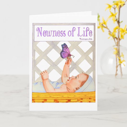 Nieuwheid van het leven Doopsel Toewijding Kaart (Gele Bloem)