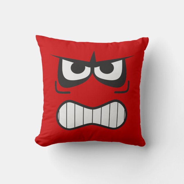 Nieuwigheid Angry Furious Face Pillow Kussen (Voorkant)