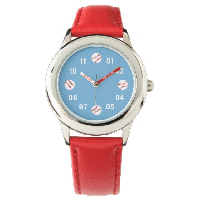 Nieuwigheid honkbal thema Kinder horloge (Voorkant)