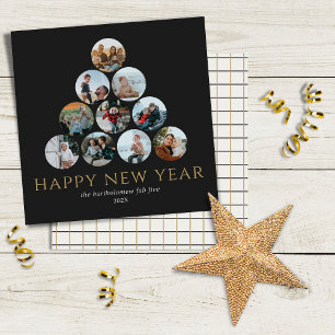 Nieuwjaar 10: Fotovierkant Gold Black Kaart