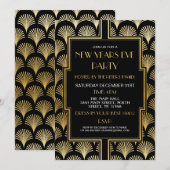 Nieuwjaar 1920: Eve Gatsby Party Black & Gold Fan Kaart (Voorkant / Achterkant)