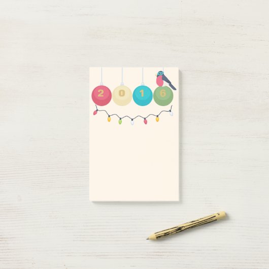 Nieuwjaar 2016 post-it® notes (Op bureau)