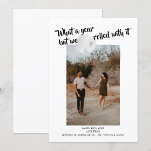 Nieuwjaar 2021 van het humor Corona-virus Feestdagenkaart