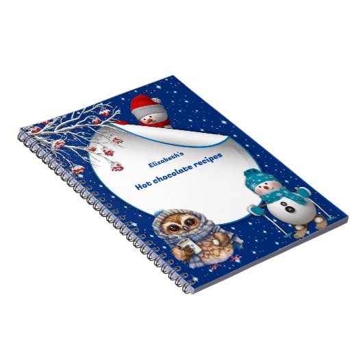 Nieuwjaar 2023: winter, warme chocolade notitieboek (Rechterzijde)