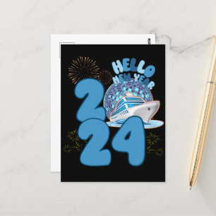Nieuwjaar 2024 Cruise Vakantie Reizen Matching NYE Briefkaart