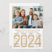 Nieuwjaar 2024 kalender foto aangepaste kleur (Voorkant / Achterkant)