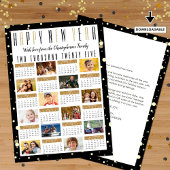 Nieuwjaar 2025 Kalenderjaar Review 12 Foto Feestdagenkaart