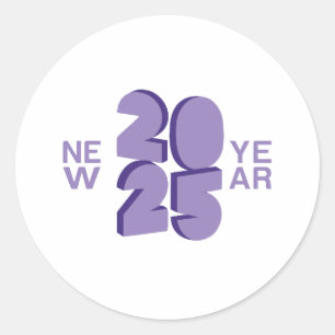 Nieuwjaar 2025 ronde sticker