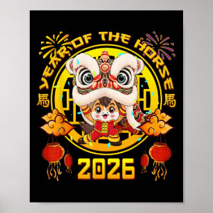 Nieuwjaar 2026 Chinese Paard Het Jaar Van Het Paar Poster