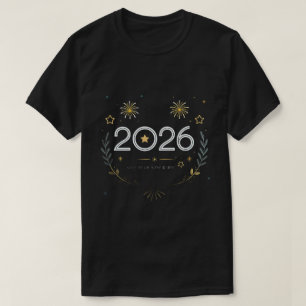 Nieuwjaar 2026 Gouden Vuurwerk “Nieuwjaar, Nieuwe T-shirt
